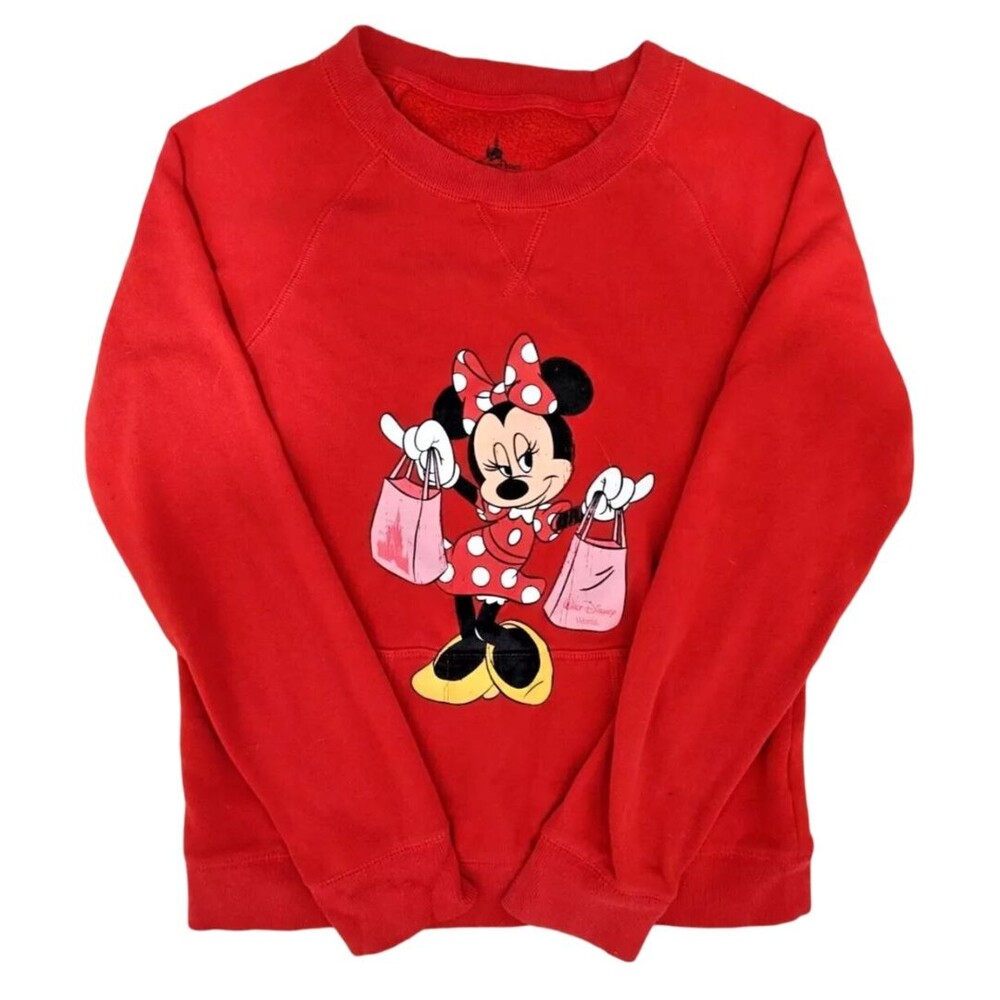 Disney Parks Walt Disney Minnie Mouse Red Sweater Sweatshirt Child's XL Wdw